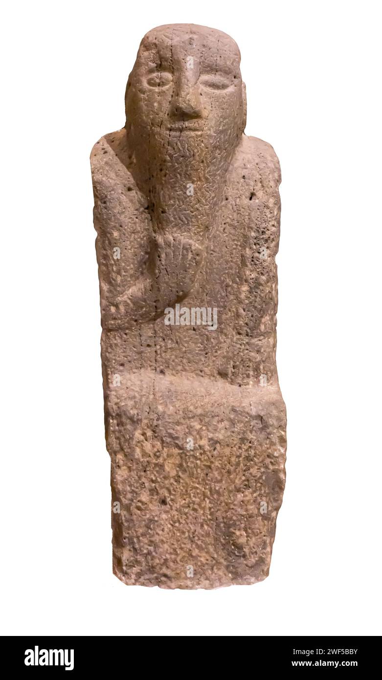 Statue du culte de la mort, basalte, Kiziltepe Girbel Höyük. 1600 - 900 AV. J.-C. Banque D'Images