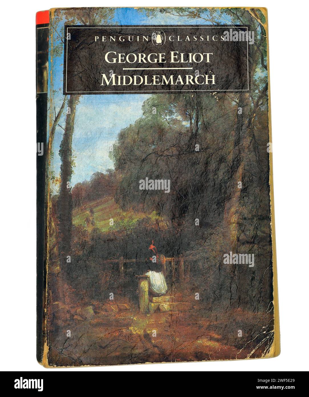Middlemarch de George Eliot (Mary Anne Evans). Couverture de livre sur fond clair / blanc. Banque D'Images