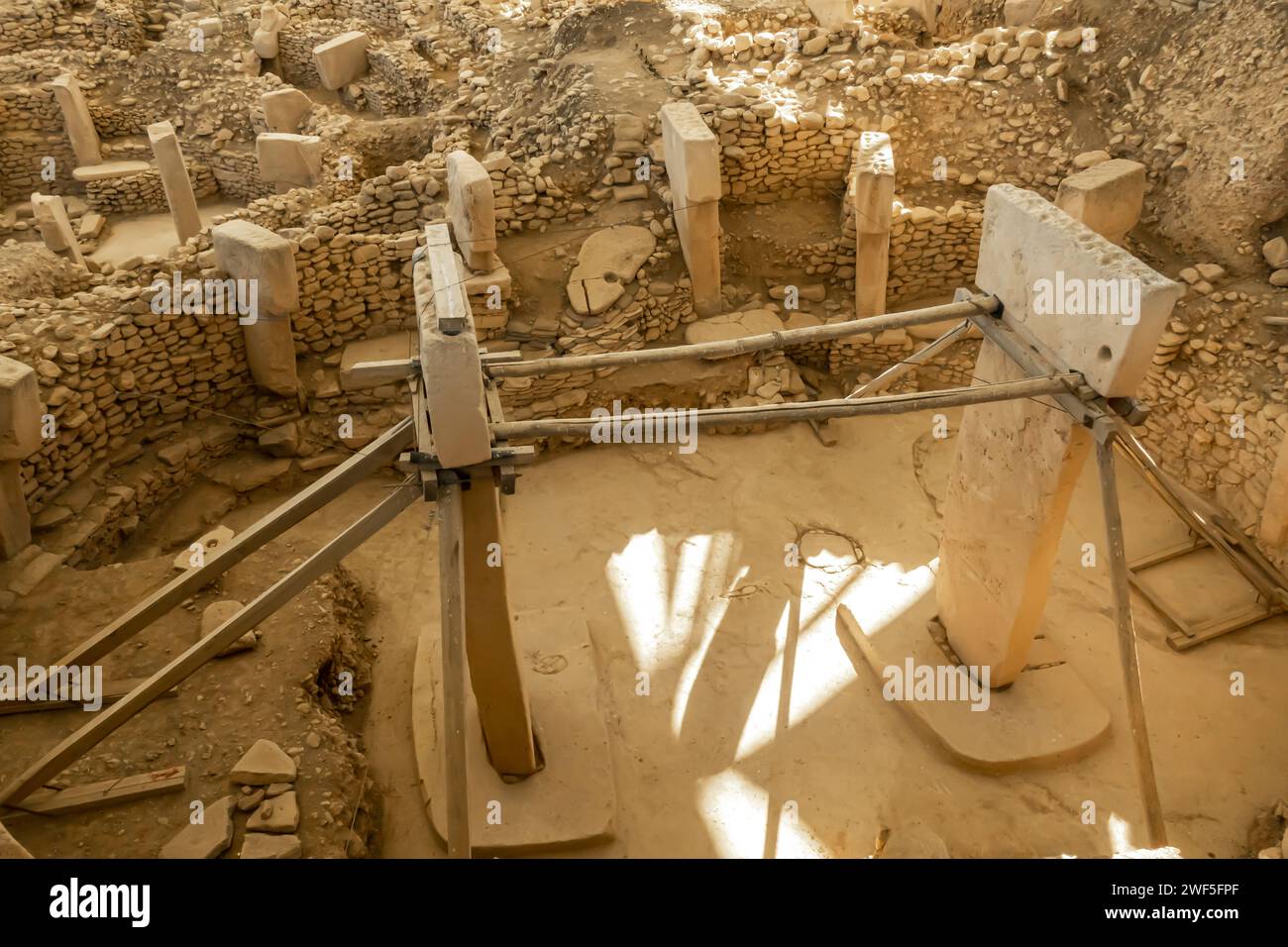 Göbekli Tepe, un site archéologique néolithique dans la région sud-est de l'Anatolie en Turquie Banque D'Images