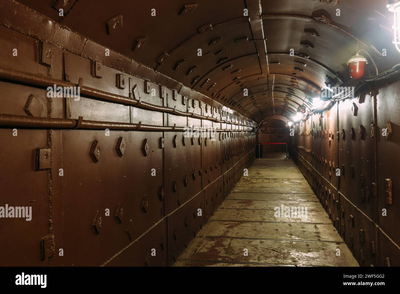 Tunnel au Bunker 42 sous Moscou, installation de défense souterraine anti-nucléaire. Banque D'Images