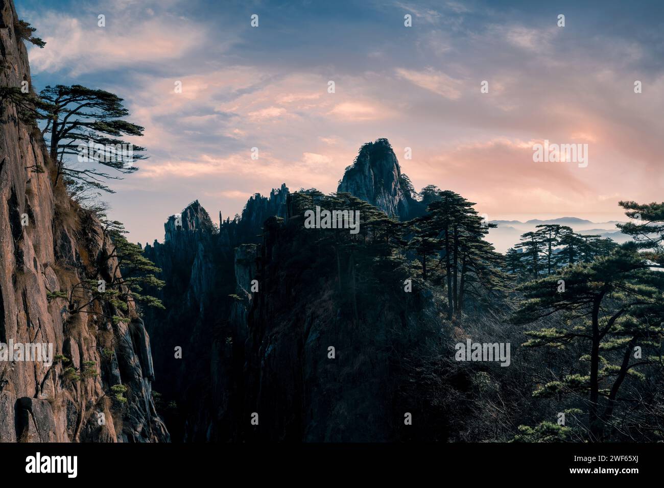 Paysage du mont Huangshan, Anhui Banque D'Images