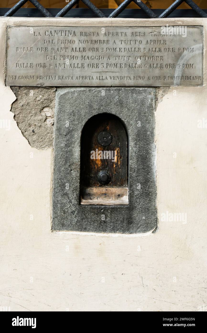 Buchette del Vino, vitrines de Florence, Toscane, Italie Banque D'Images