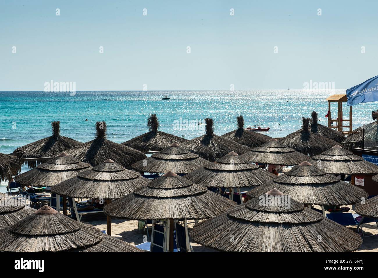 Plage de Torre San Giovanni, Salento, Pouilles, Italie Banque D'Images