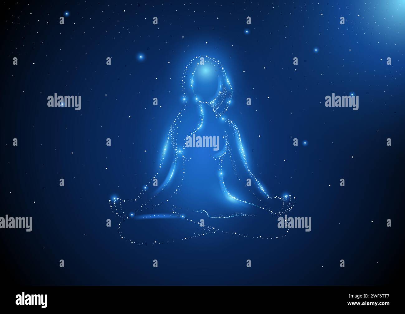 stardust brillant de figure féminine méditant, illustration vectorielle Illustration de Vecteur