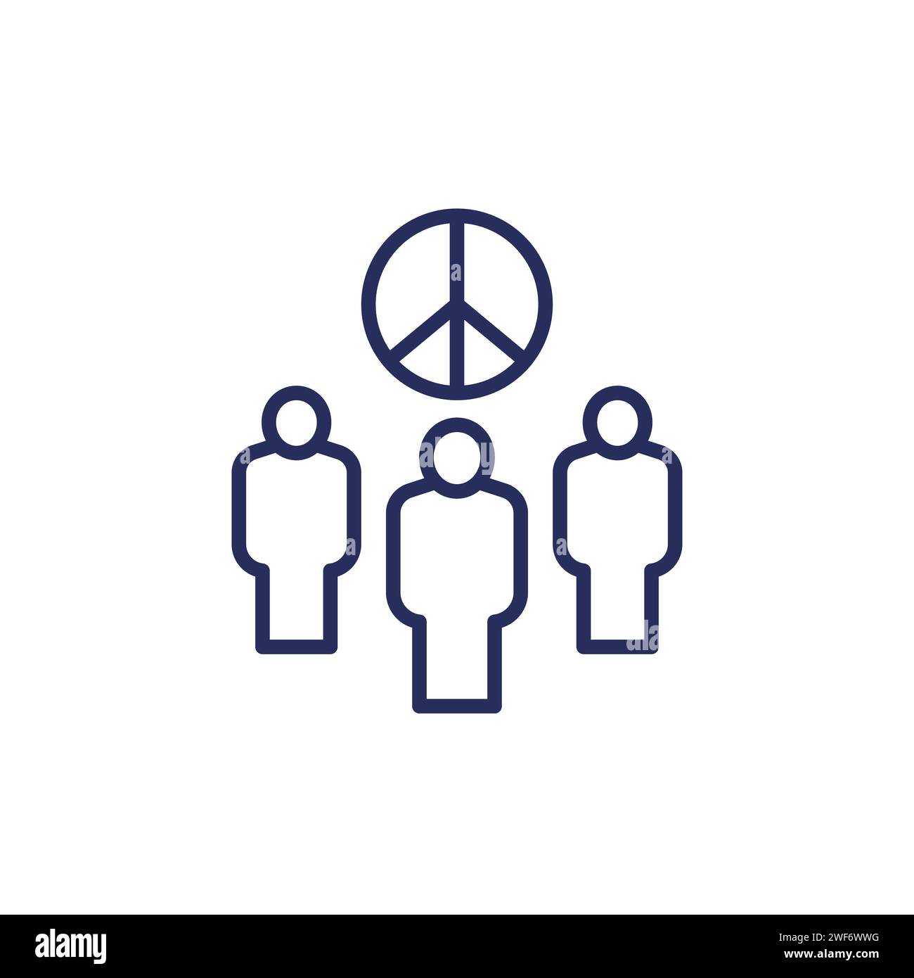 pacifisme, icône de ligne de mouvement pacifiste Illustration de Vecteur