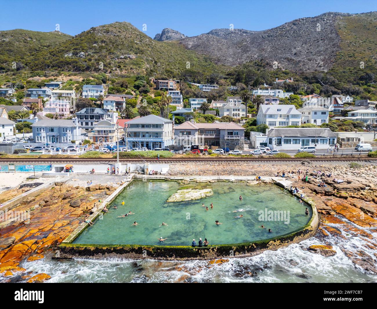 Dalebrook Tidal Pool, Kalk Bay, Cape Town, Afrique du Sud Banque D'Images