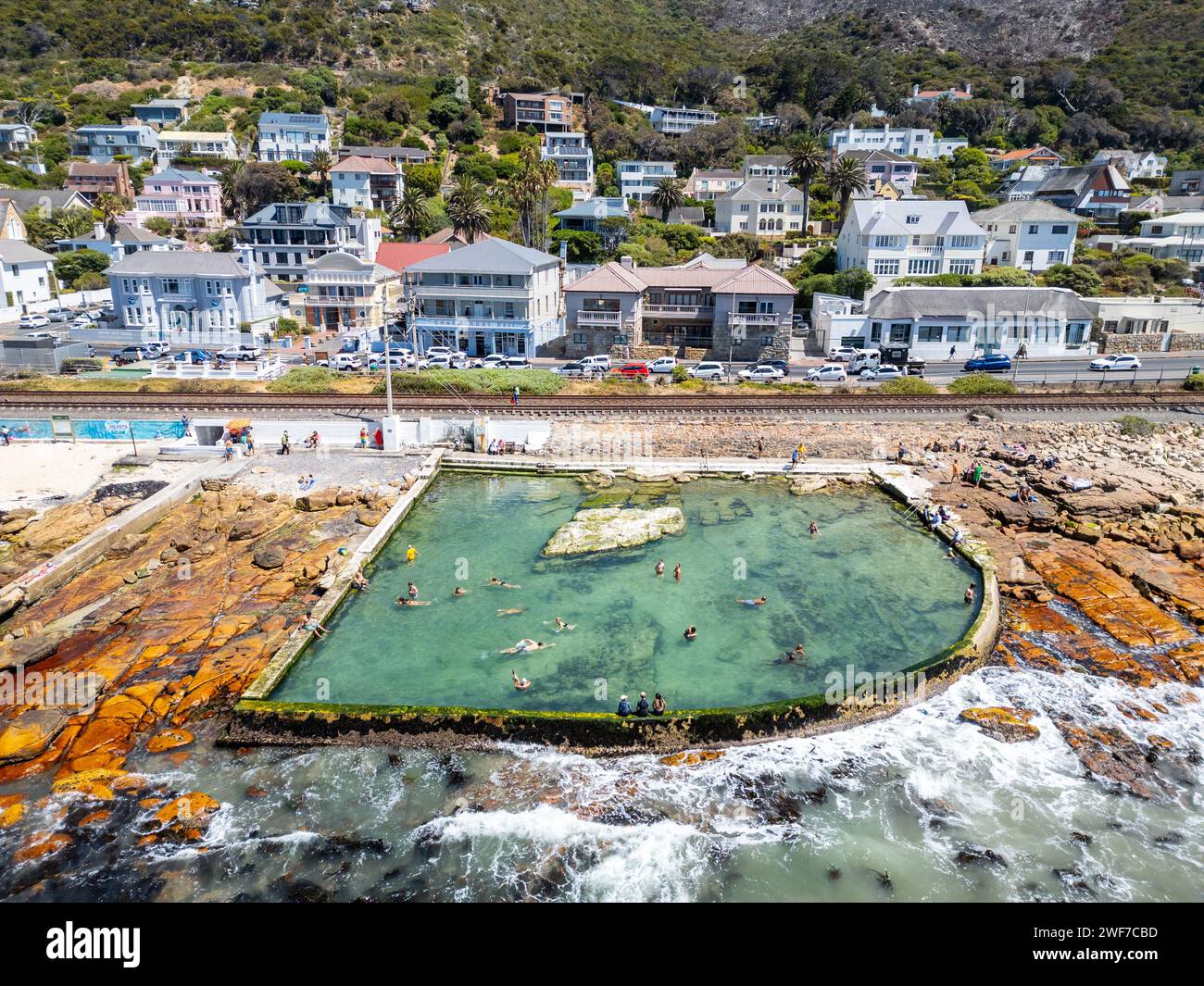 Dalebrook Tidal Pool, Kalk Bay, Cape Town, Afrique du Sud Banque D'Images