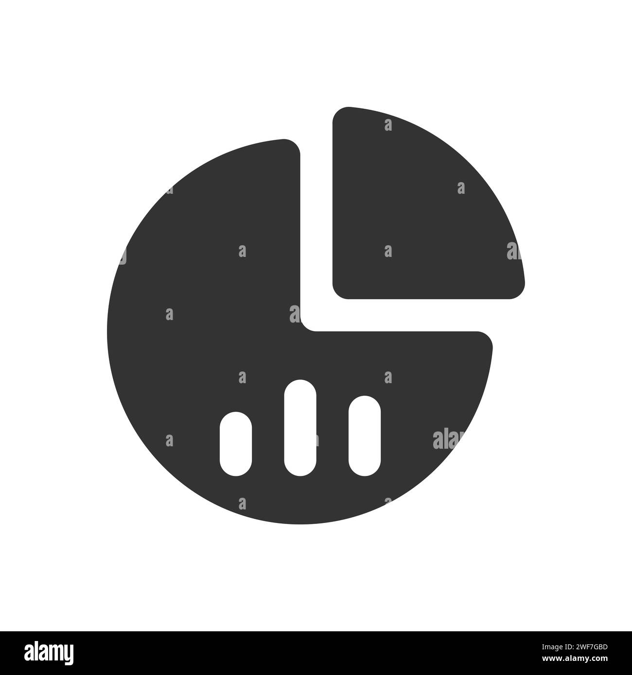 Icône de vecteur de glyphe de diagramme circulaire isolée Illustration de Vecteur