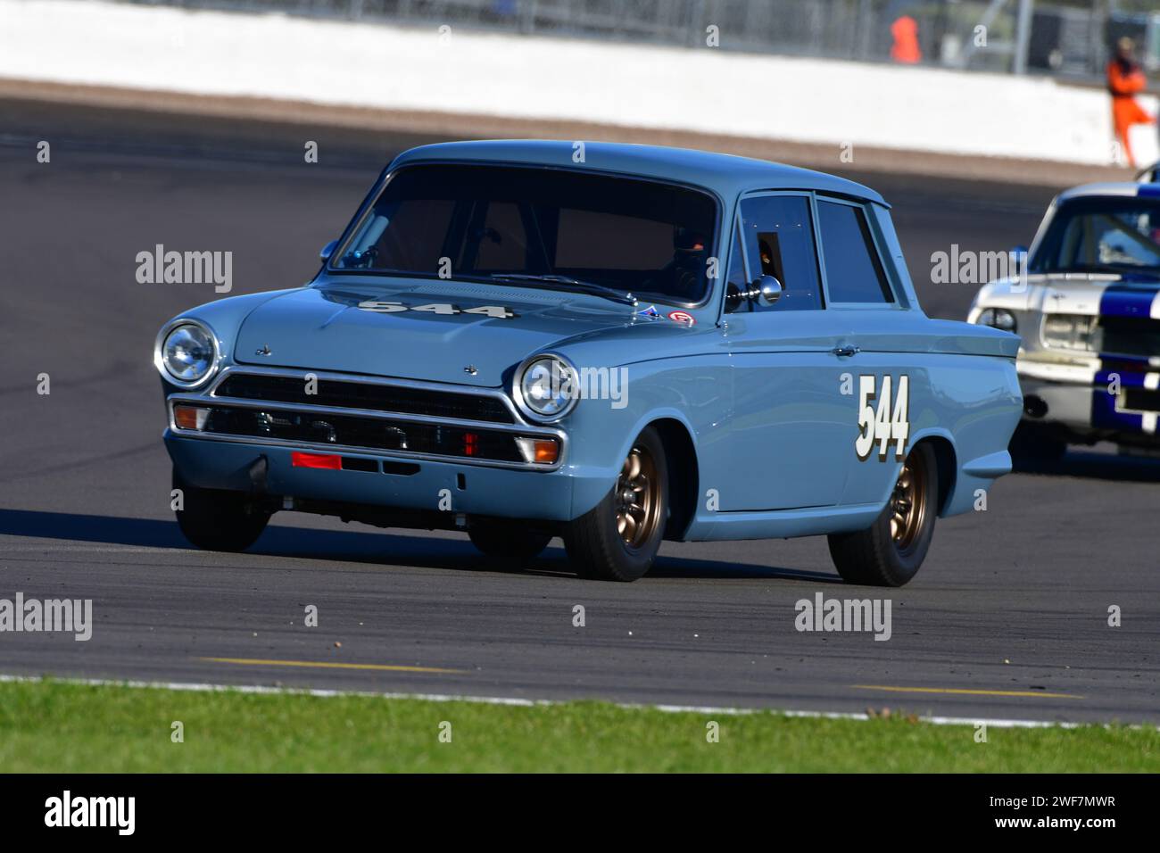 Jack Moody, Ford Lotus Cortina, HSCC Historic Touring car Championship avec Ecurie Classic, HSCC Silverstone finals, plusieurs classements combinés Banque D'Images