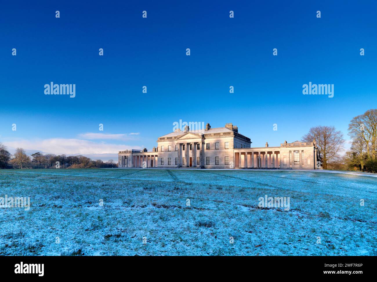 Neige à Castle Coole, comté de Fermanagh, Irlande du Nord Banque D'Images