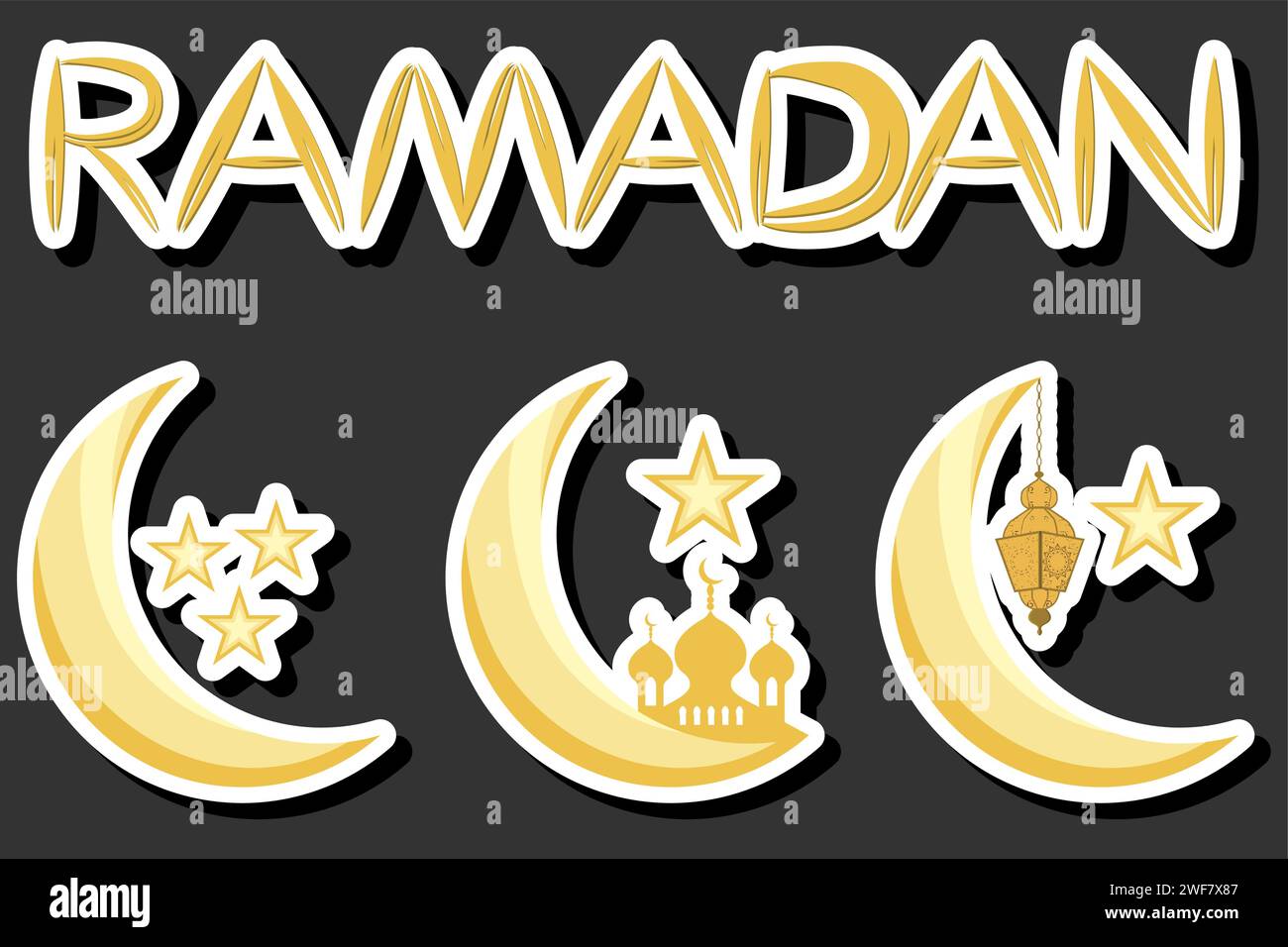 Belle illustration en couleur sur le thème de la célébration des vacances annuelles Ramadan Illustration de Vecteur