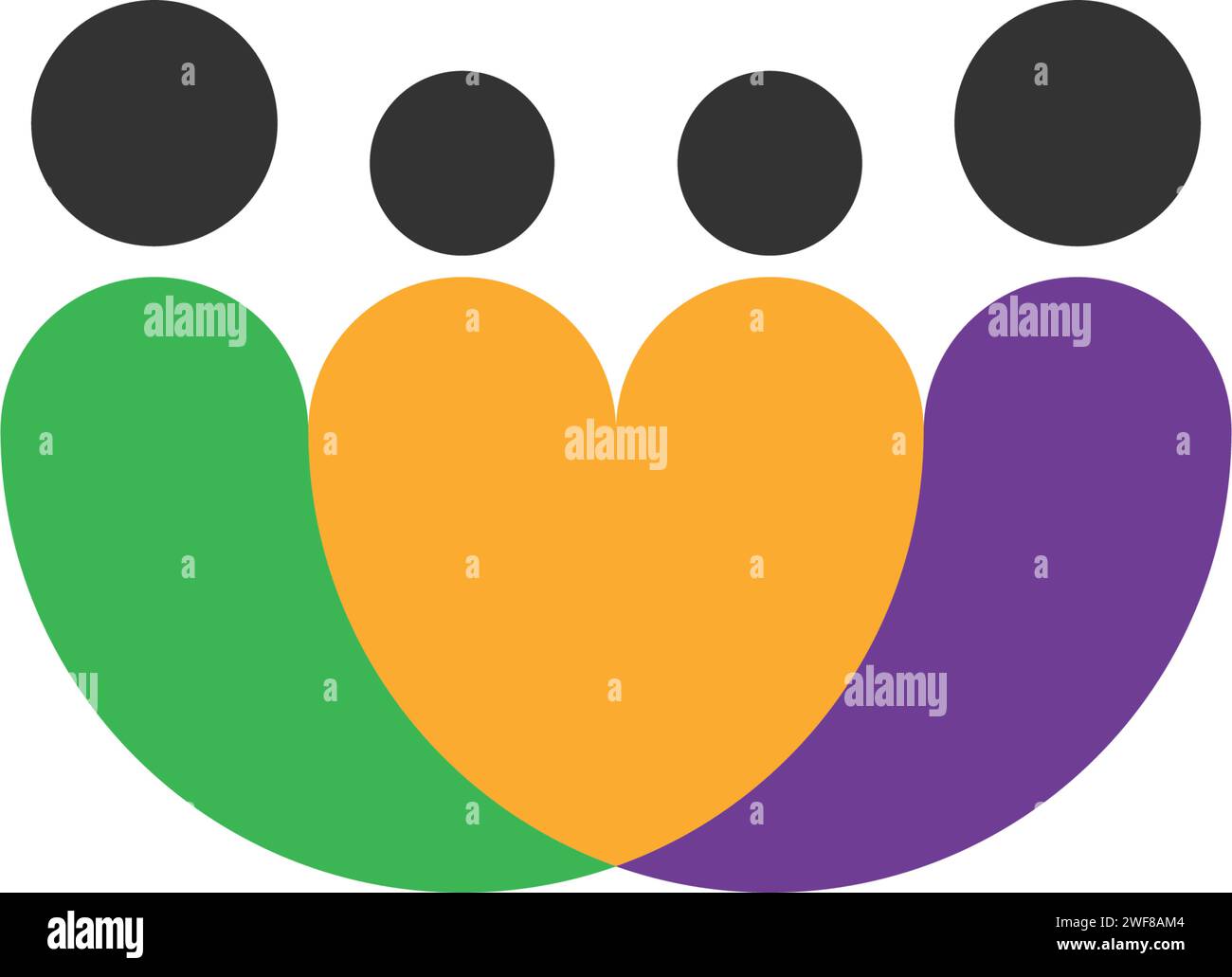 aimez parrents de famille et illustration de clipart de vecteur de logo d'enfants Illustration de Vecteur