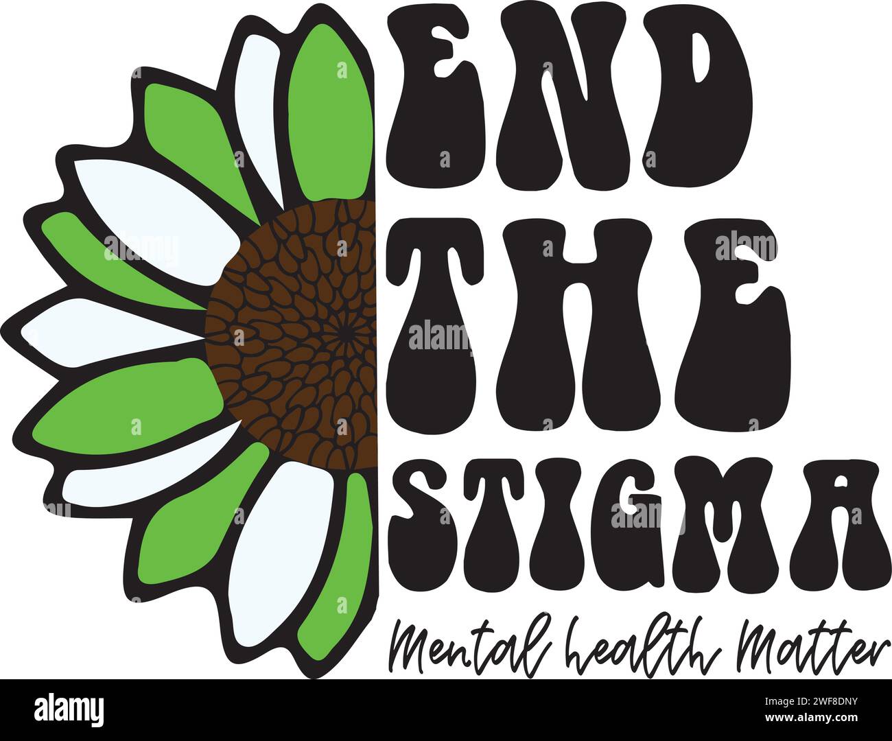 Fin de la stigmatisation la santé mentale Matter vol - 2 , unique rétro SVG Designs Illustration de Vecteur