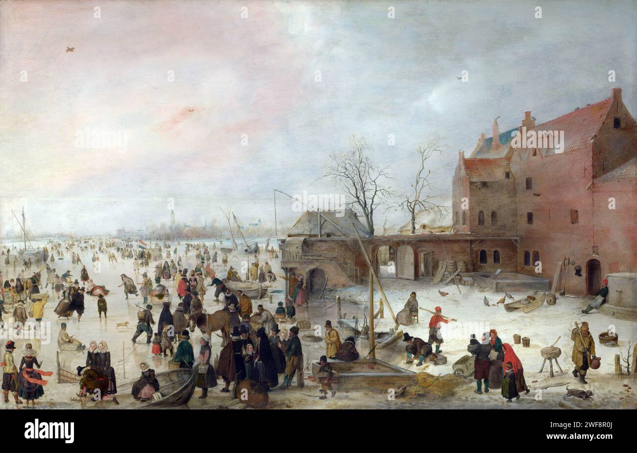 National Gallery UK – Hendrick Avercamp - Une scène sur la glace près d'une ville с1615 Banque D'Images