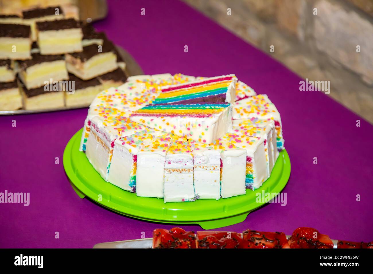 Kuchen Torte auf einer Party Banque D'Images