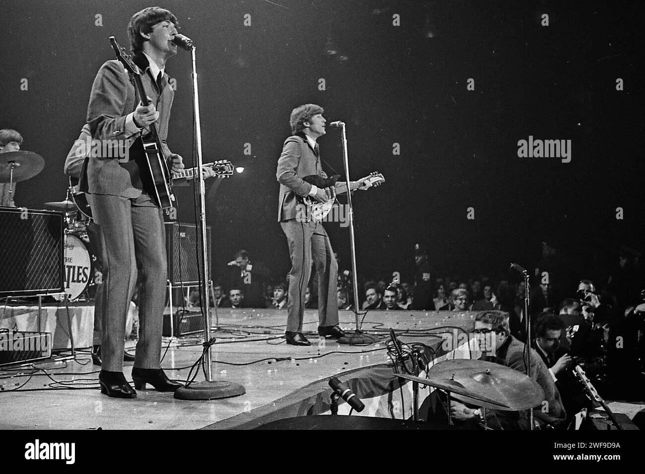 Les Beatles donnent leur premier concert aux États-Unis le 11 1964 février à Washington DC photo de Dennis Brack Banque D'Images