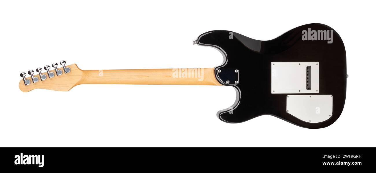 chemin de guitare électrique isolé sur blanc Banque D'Images