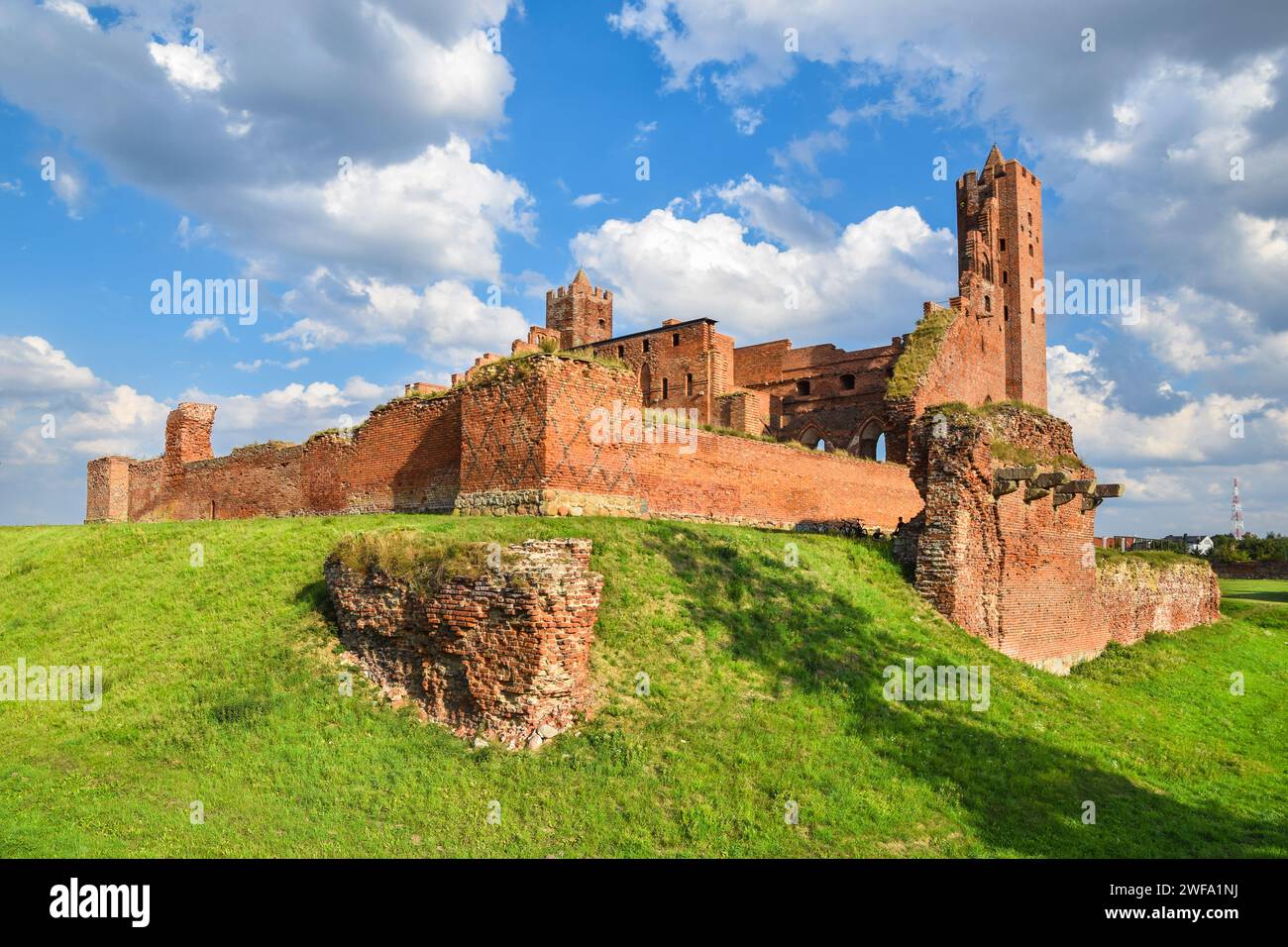 Ruines du château teutonique à Radzyń Chełmiński, Voïvodie de Kuyavie-Poméranie, Pologne. Banque D'Images