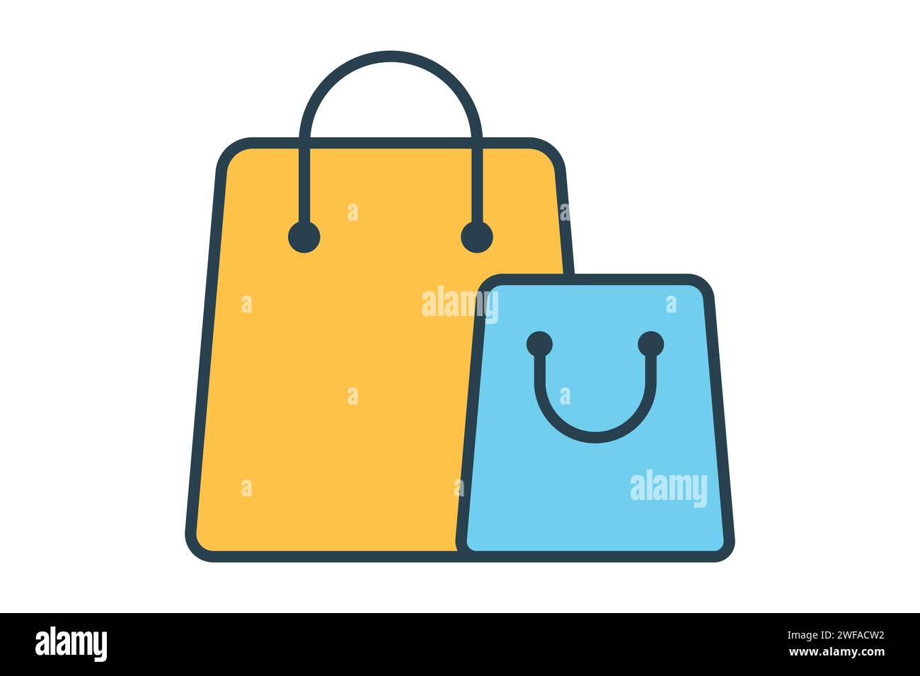 Icône de sac à provisions. icône liée aux zones de shopping et de vente au détail. style d'icône de ligne plate. illustration de l'élément Illustration de Vecteur