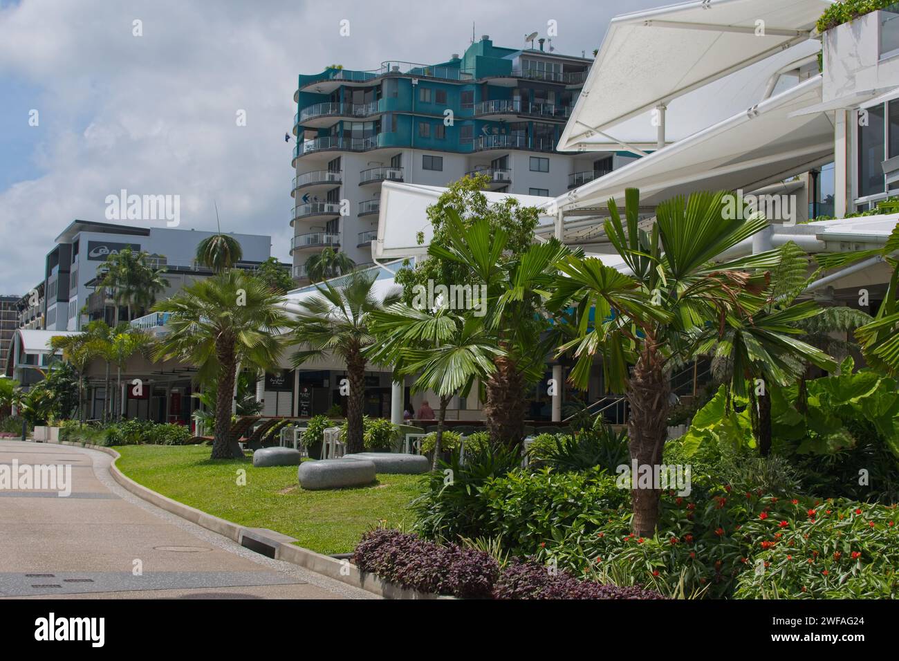 Cairns, Queensland, Australie - 13 février 2023 : Cairns dans l'extrême nord du Queensland est une ville populaire pour les touristes. Banque D'Images