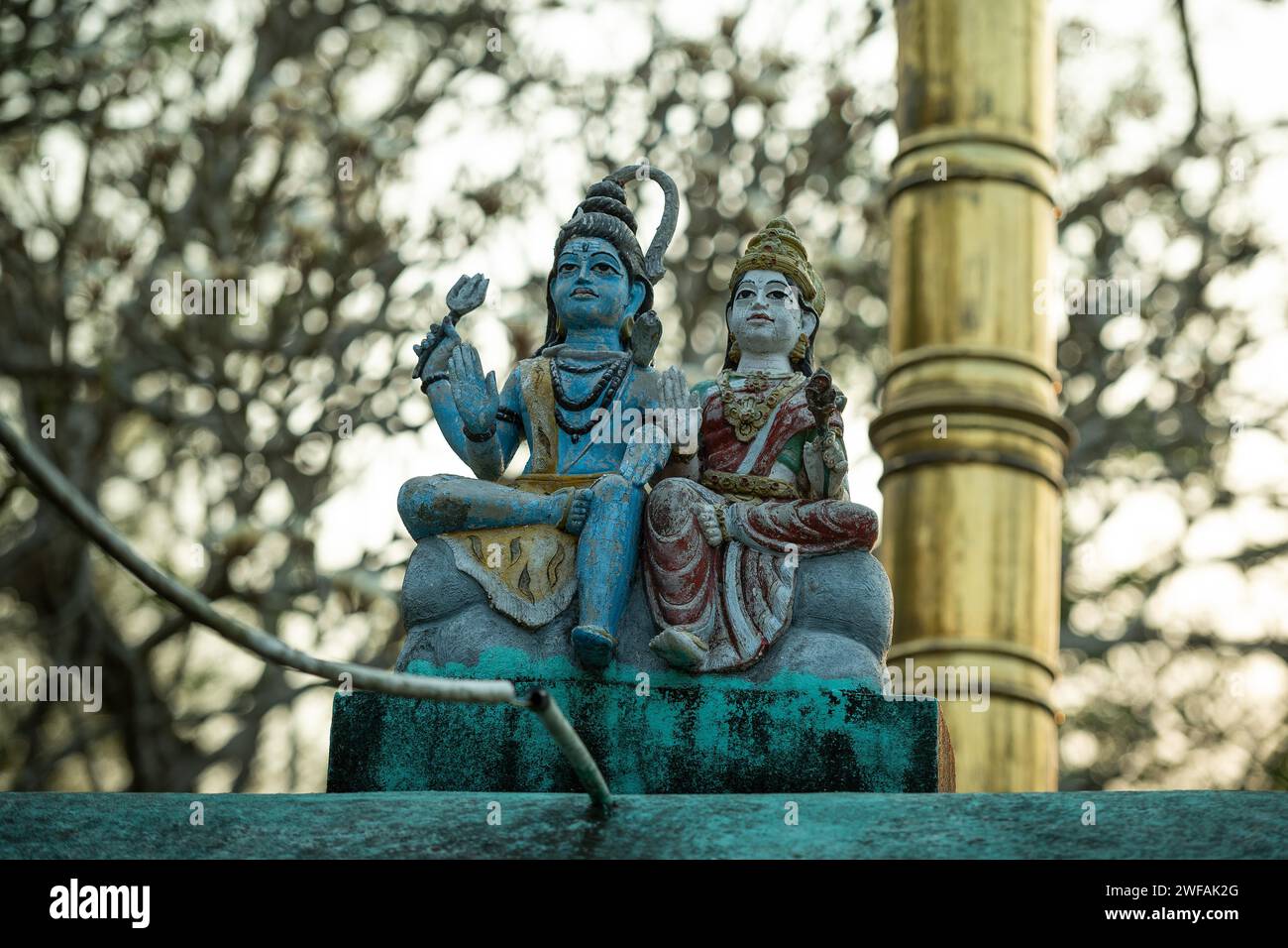 Divinités hindoues Shiva et Parvati, Andhra Pradesh, Inde, Asie Banque D'Images