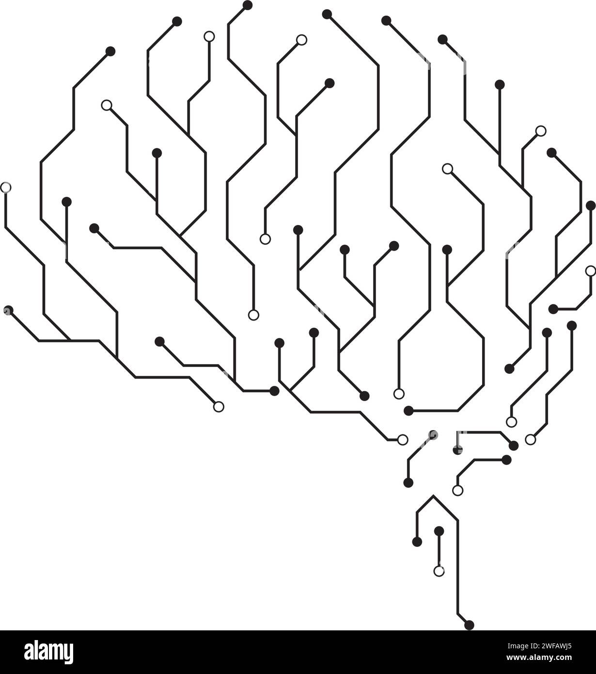 Vecteur de conception d'illustration de cerveau de circuit Illustration de Vecteur