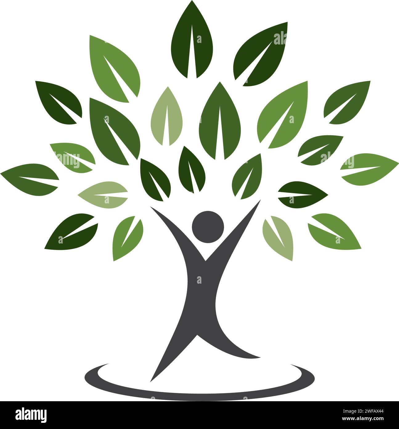 Arbre généalogique famille icône symbole modèle de conception de logo Image Vectorielle Stock