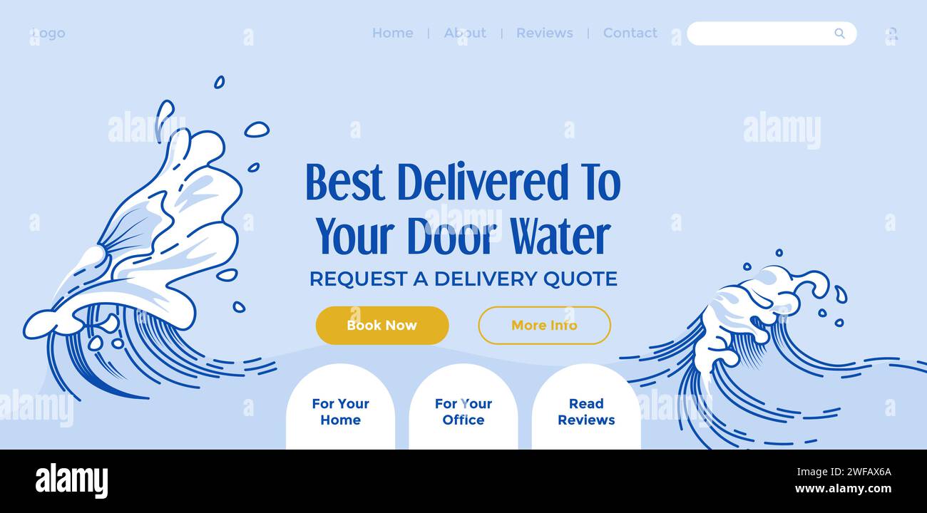 Réservez de l'eau pure, demandez un service rapide à la porte Illustration de Vecteur