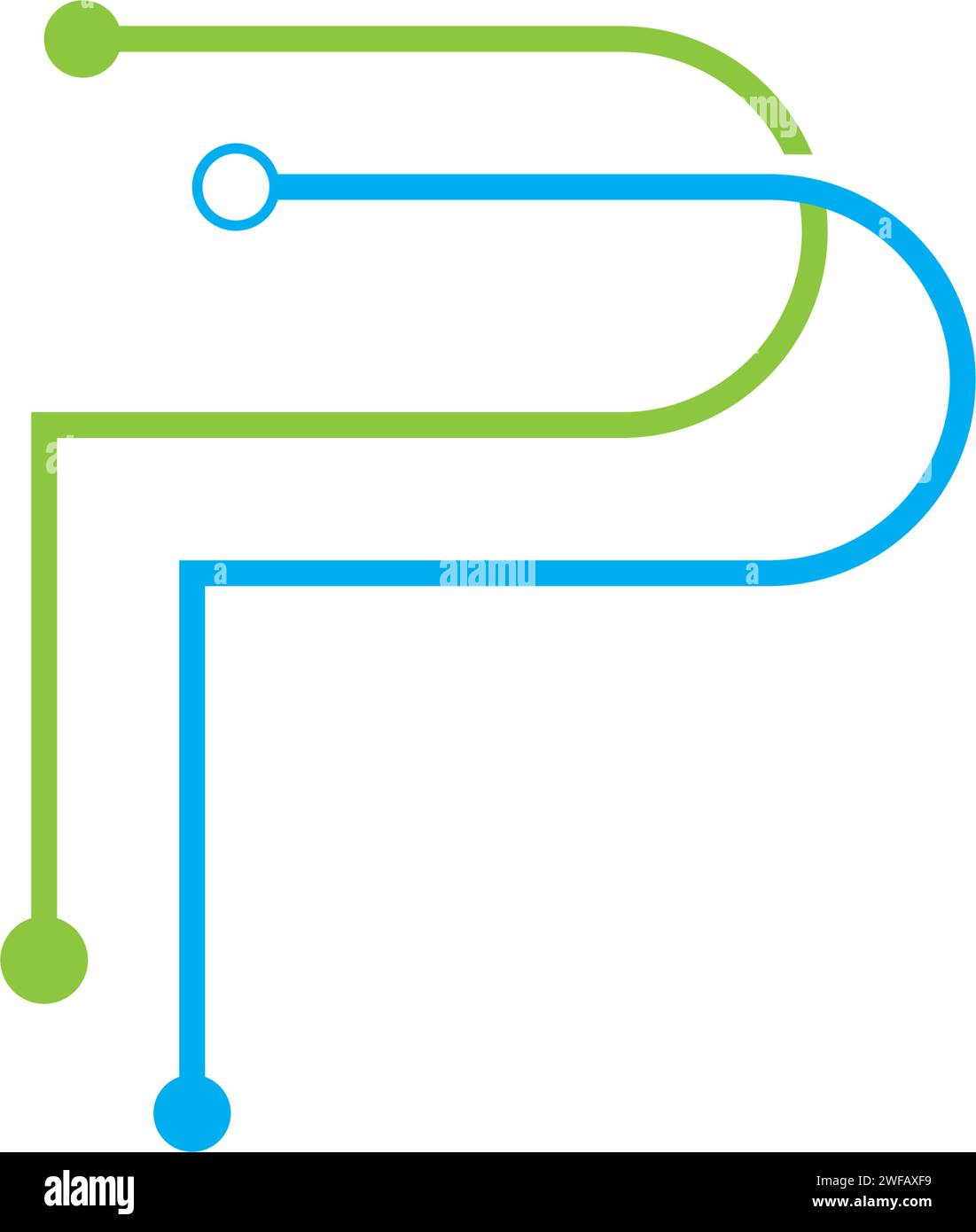 Lettre p logo technique Banque de photographies et d’images à haute