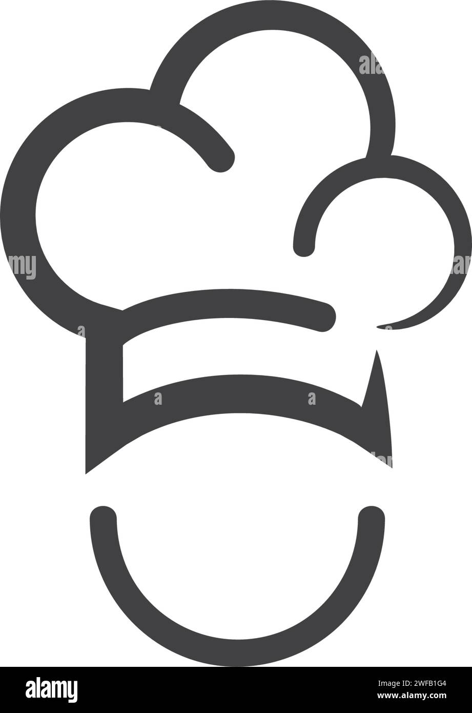 Icône vectorielle de modèle de logo Hat Chef Illustration de Vecteur