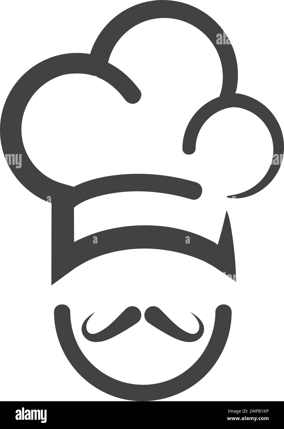Icône vectorielle de modèle de logo Hat Chef Illustration de Vecteur