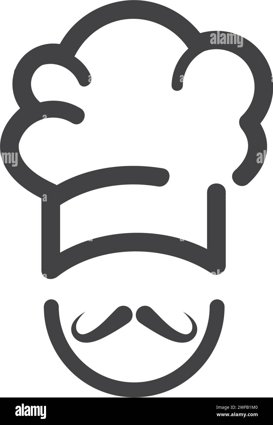 Icône vectorielle de modèle de logo Hat Chef Illustration de Vecteur