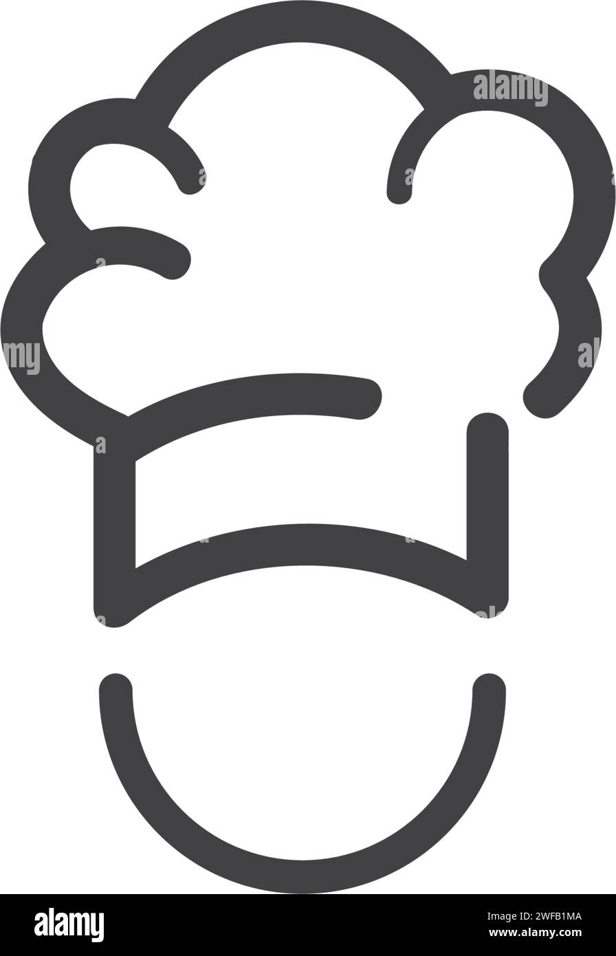 Icône vectorielle de modèle de logo Hat Chef Illustration de Vecteur