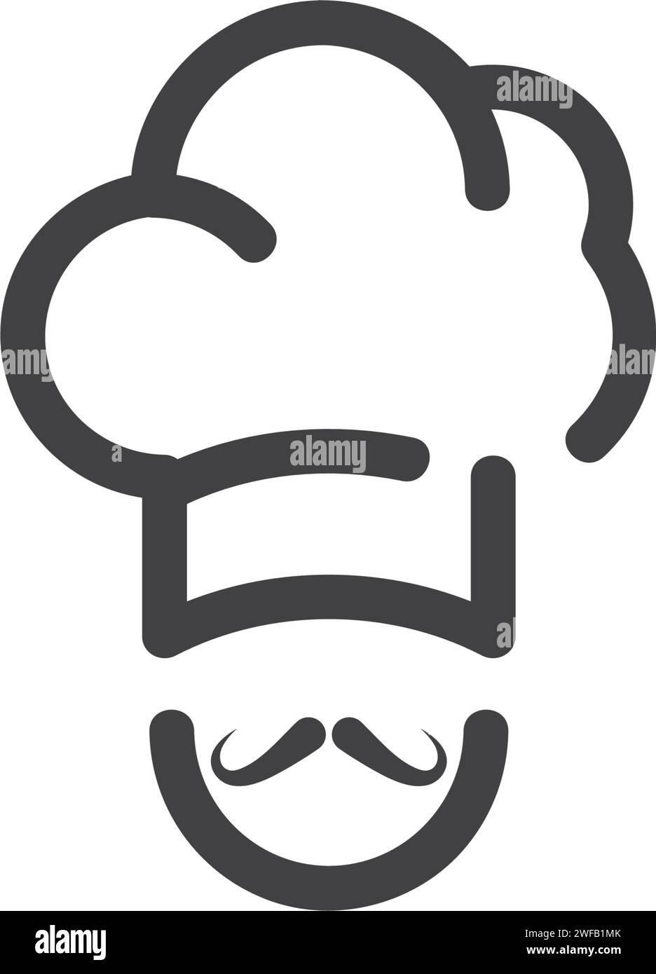 Icône vectorielle de modèle de logo Hat Chef Illustration de Vecteur