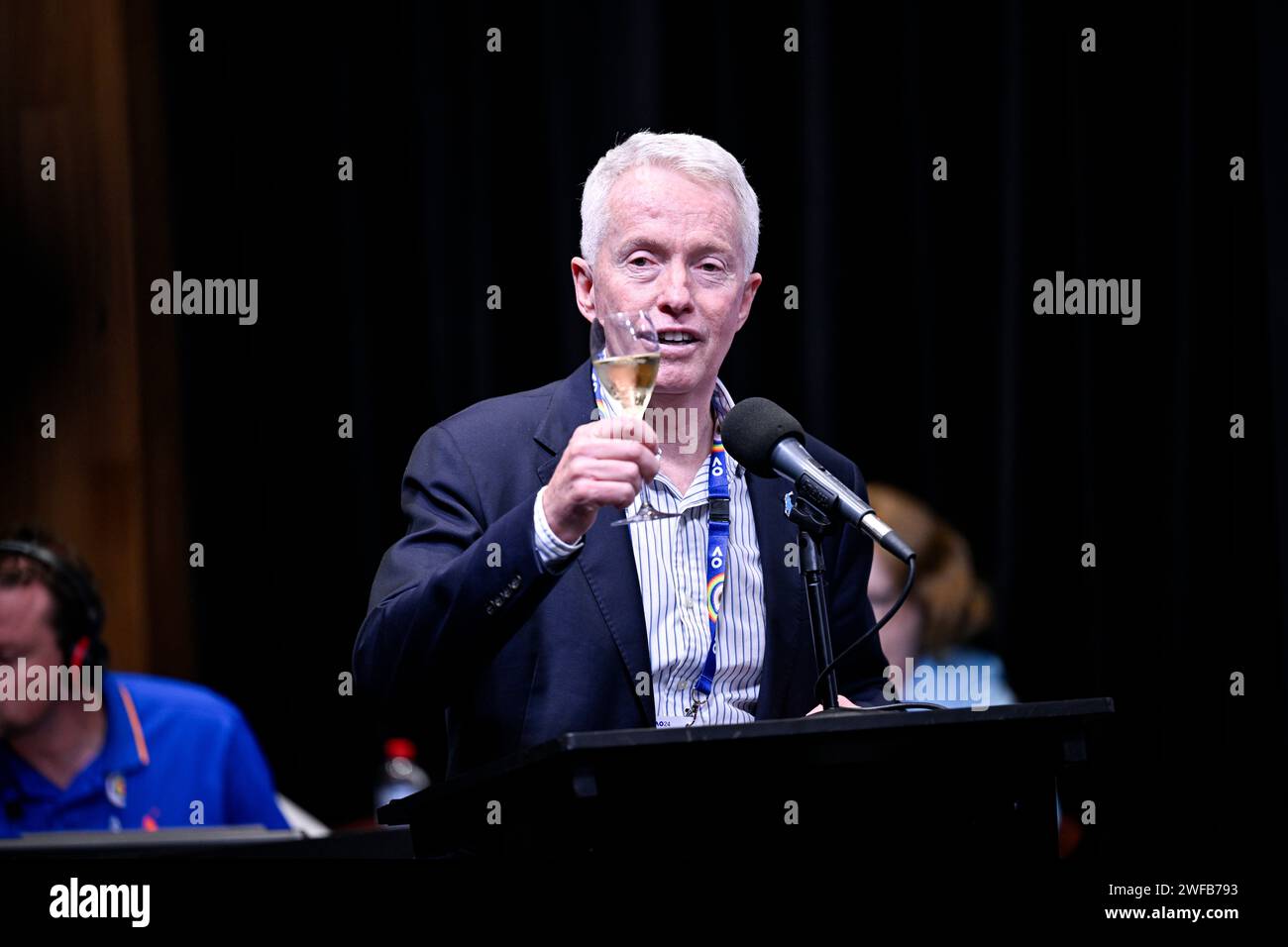 Paris, France. 28 janvier 2024. Craig Tiley PDG de tennis Australia lors de la finale du tournoi de tennis du Grand Chelem de l'Open d'Australie 2024 le 28 janvier 2024 au Melbourne Park en Australie. Crédit : Victor Joly/Alamy Live News Banque D'Images