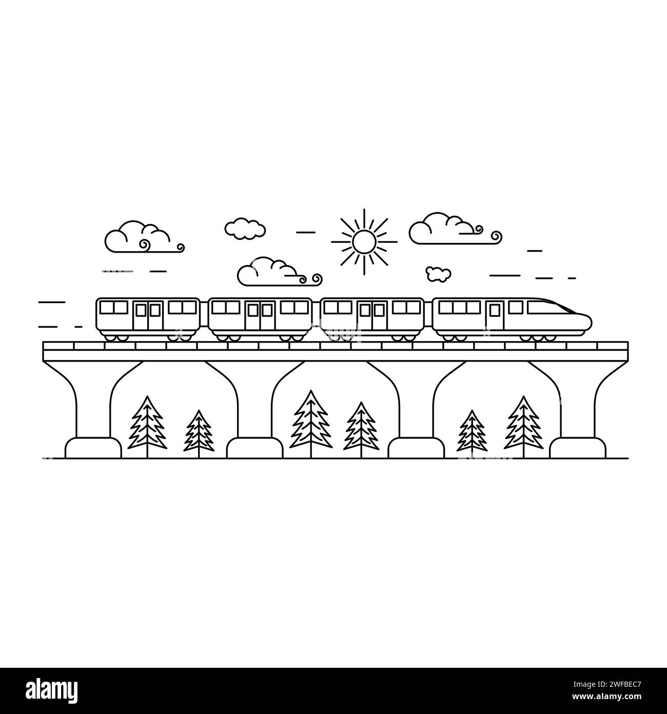 Modèle d'illustration de conception d'icône de train rapide Illustration de Vecteur