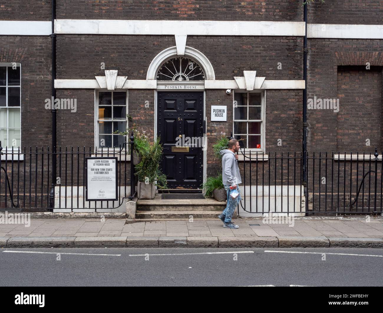 Pouchkine House, Bloomsbury, Londres ; un centre culturel russe indépendant créé en 1954 pendant la guerre froide. Banque D'Images