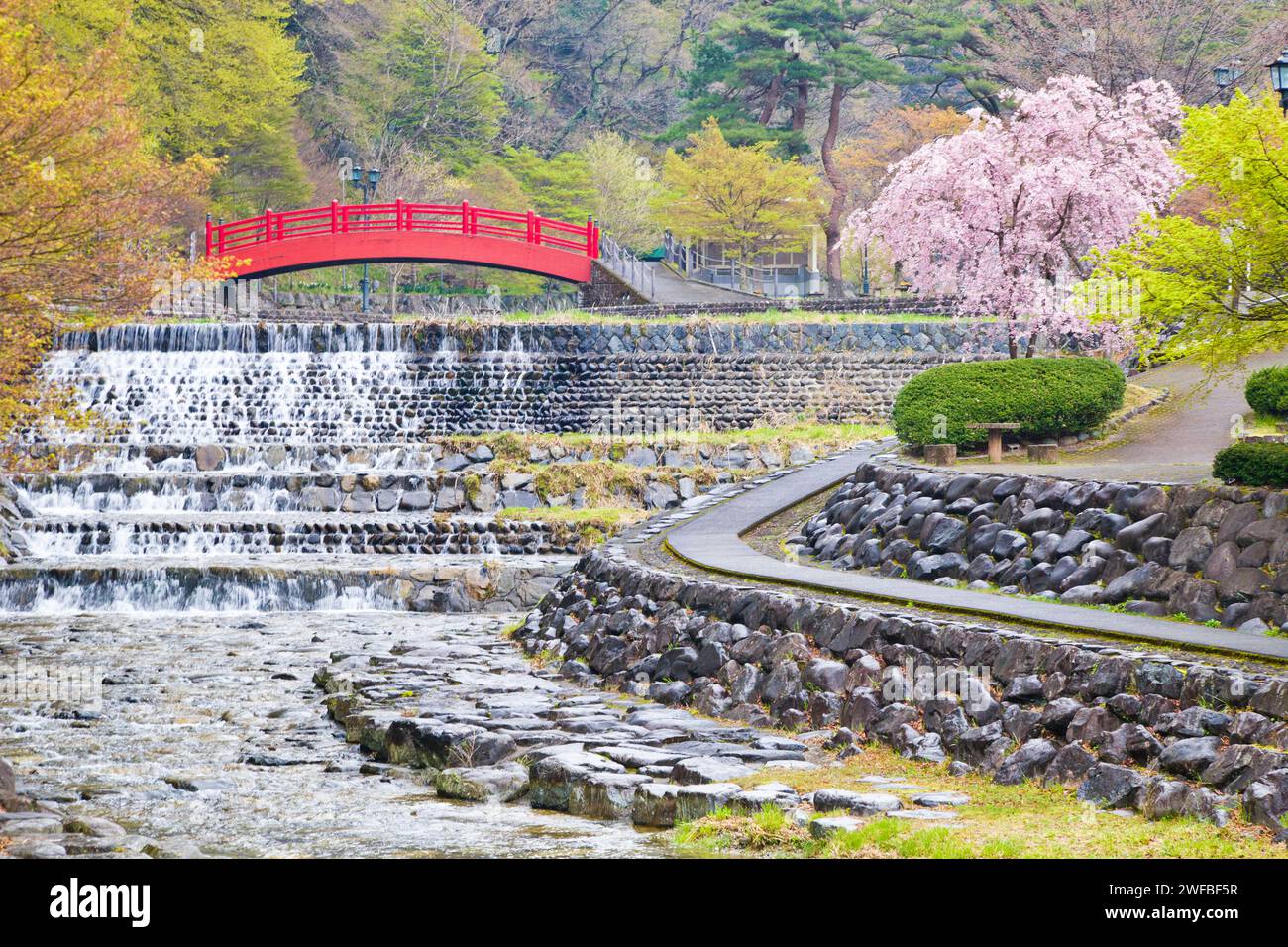 Parc Ujo dans la ville de Gero onsen, préfecture de Gifu, Japon. Banque D'Images