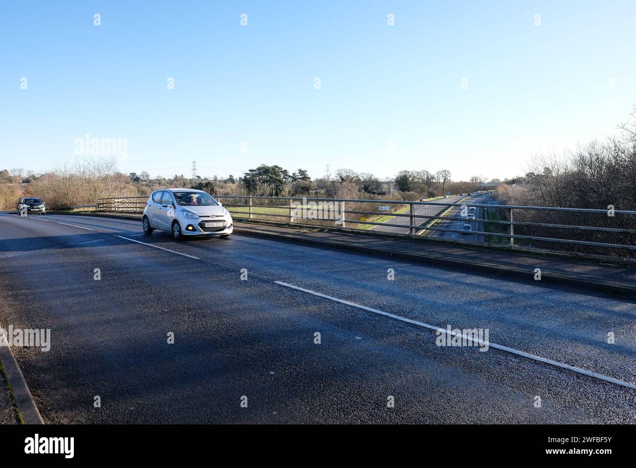 en regardant vers le bas sur la rocade a6 de barrow road dans le leicestershire Banque D'Images