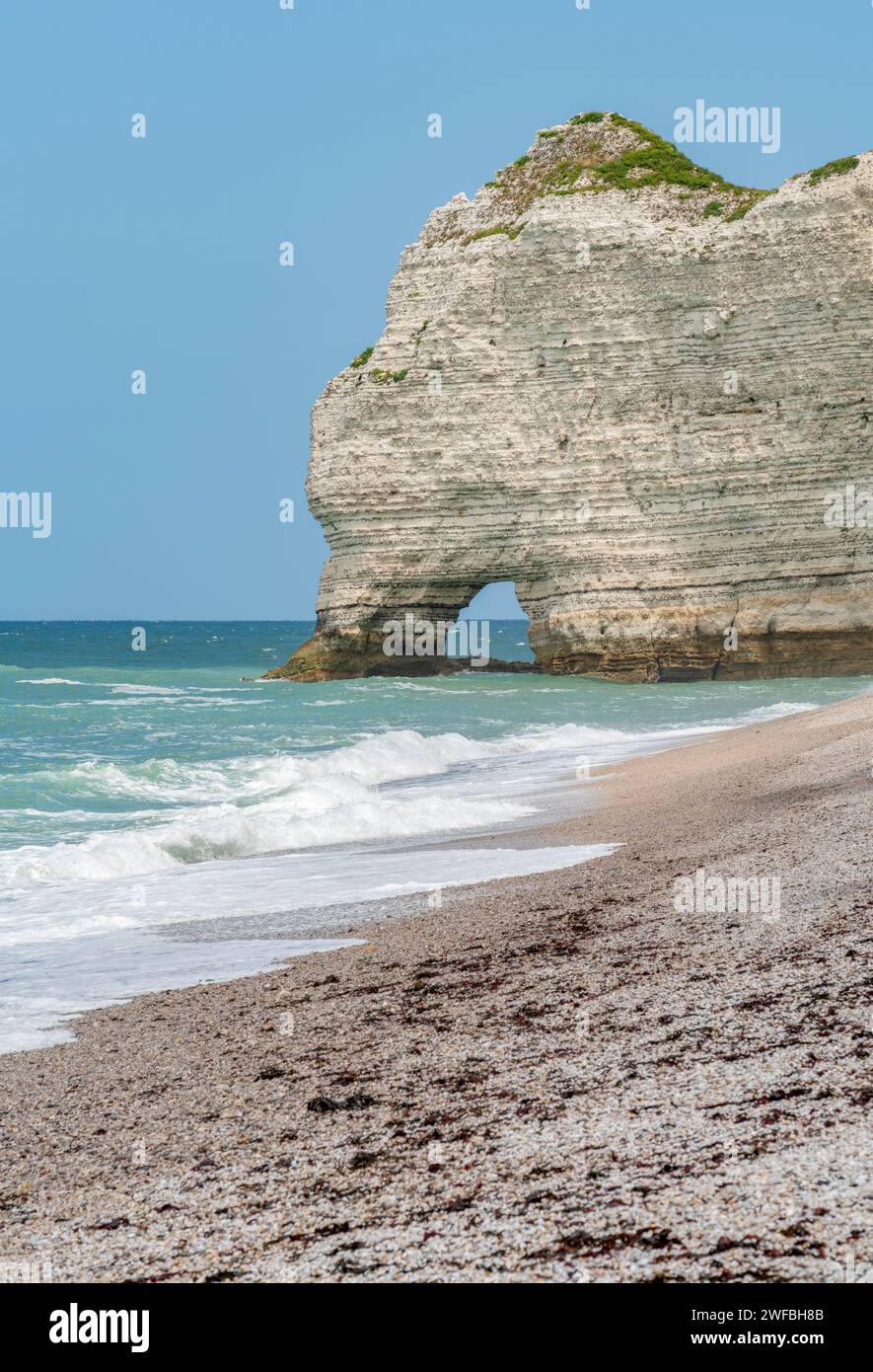 Paysage côtier autour d'Etretat, une commune du département de Seine-Maritime dans la région Normandie du Nord-Ouest de la France Banque D'Images