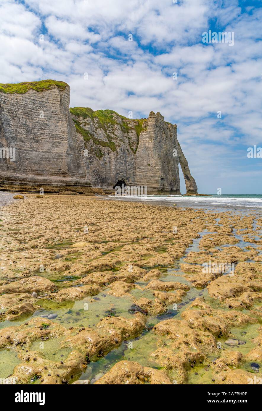 Paysage côtier autour d'Etretat, une commune du département de Seine-Maritime dans la région Normandie du Nord-Ouest de la France Banque D'Images