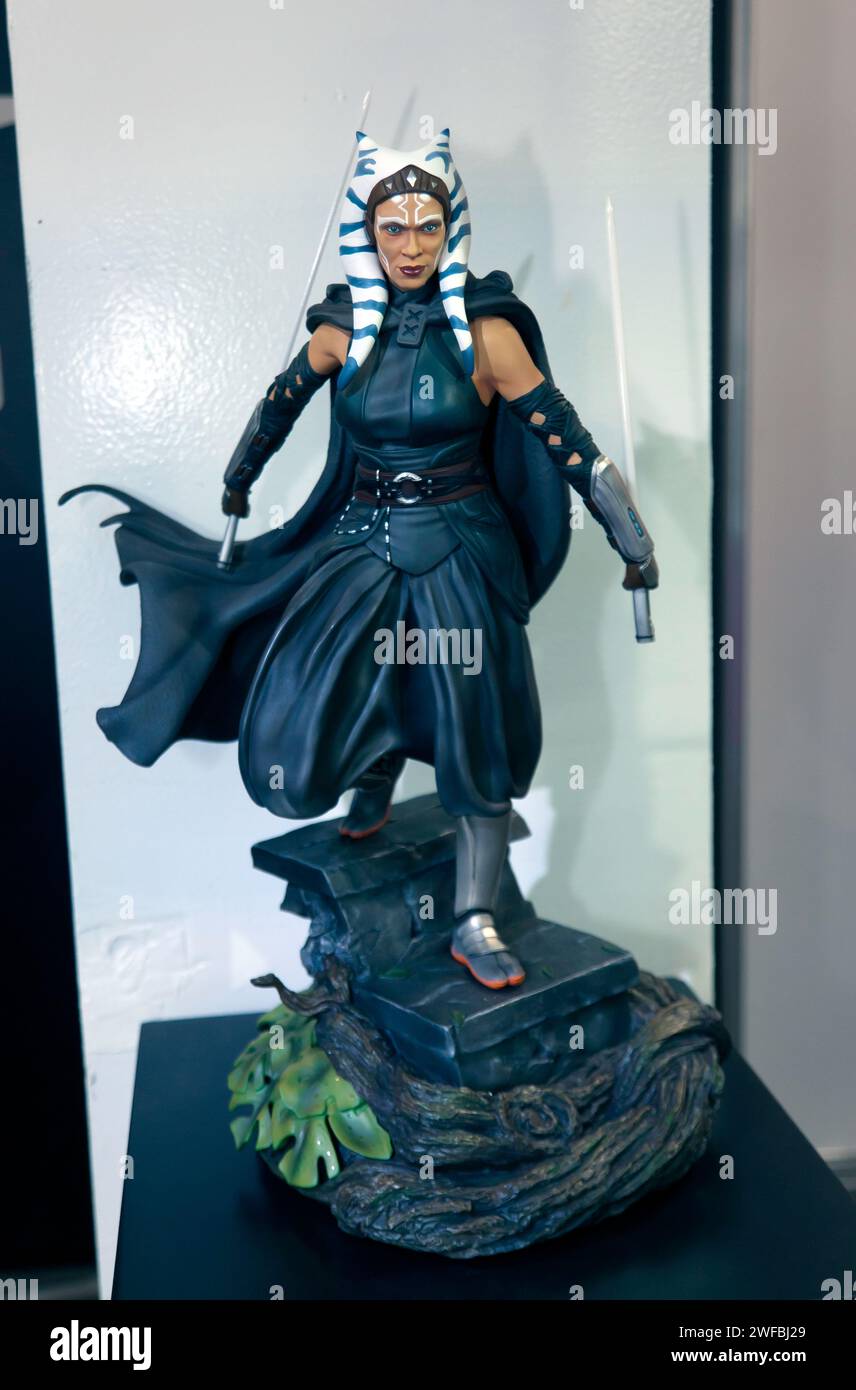 Figurine Ahsoka Tano, exposée au salon du jouet 2024, Olympia Banque D'Images