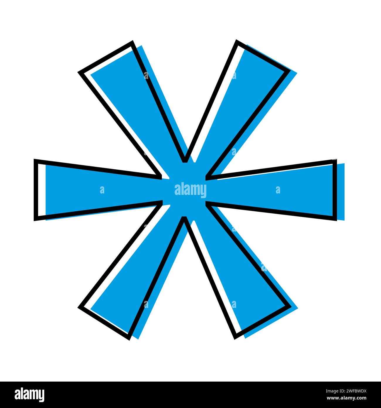 Icône en forme d'astérisque bleu. Elément de conception d'ordinateur. Symbole de communication. Conception plate simple. Illustration vectorielle. Image de stock. SPE 10. Illustration de Vecteur
