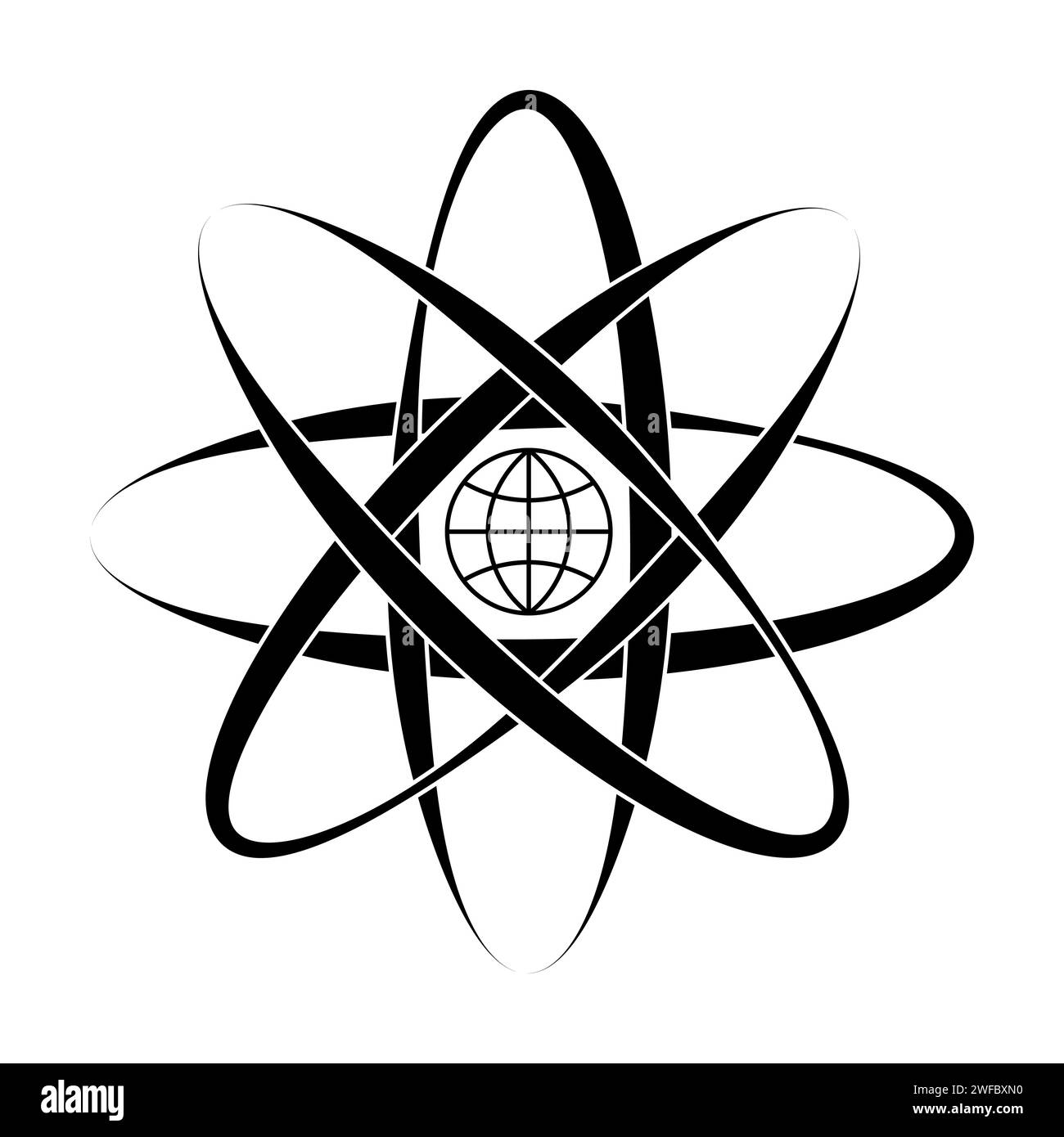 Signe tendance science terre à l'intérieur. Concept d'éducation. Icône boule. Illustration vectorielle. SPE 10. Illustration de Vecteur