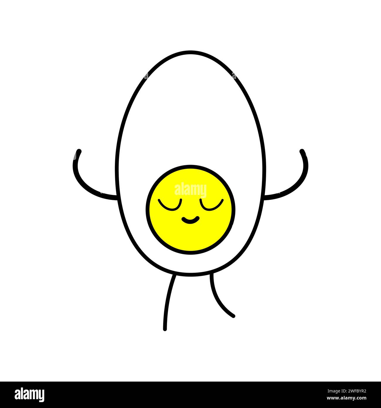Personnage d'oeuf. Style dessin animé. Design moderne. Icône de nourriture mignonne. L'art comique Conception plate. Illustration vectorielle. Image de stock. SPE 10. Illustration de Vecteur