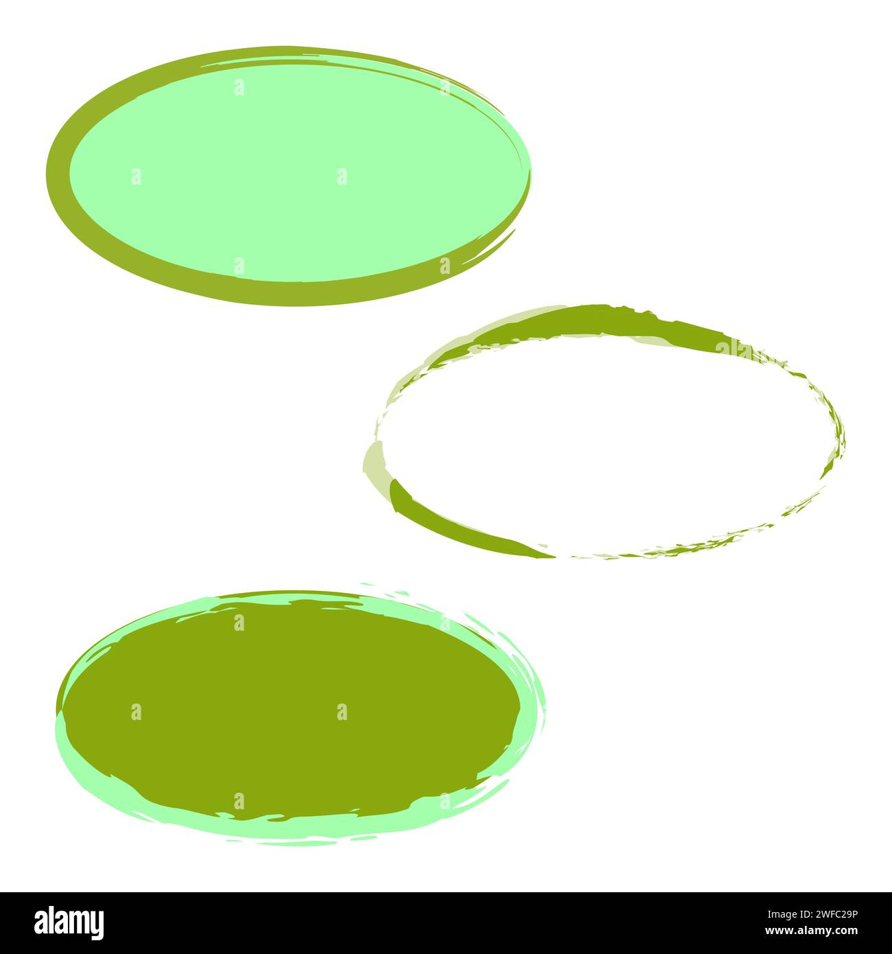 Ovale vert. Elément de ligne dessiné à la main. Cadre circulaire. Illustration vectorielle. Image de stock. SPE 10. Illustration de Vecteur