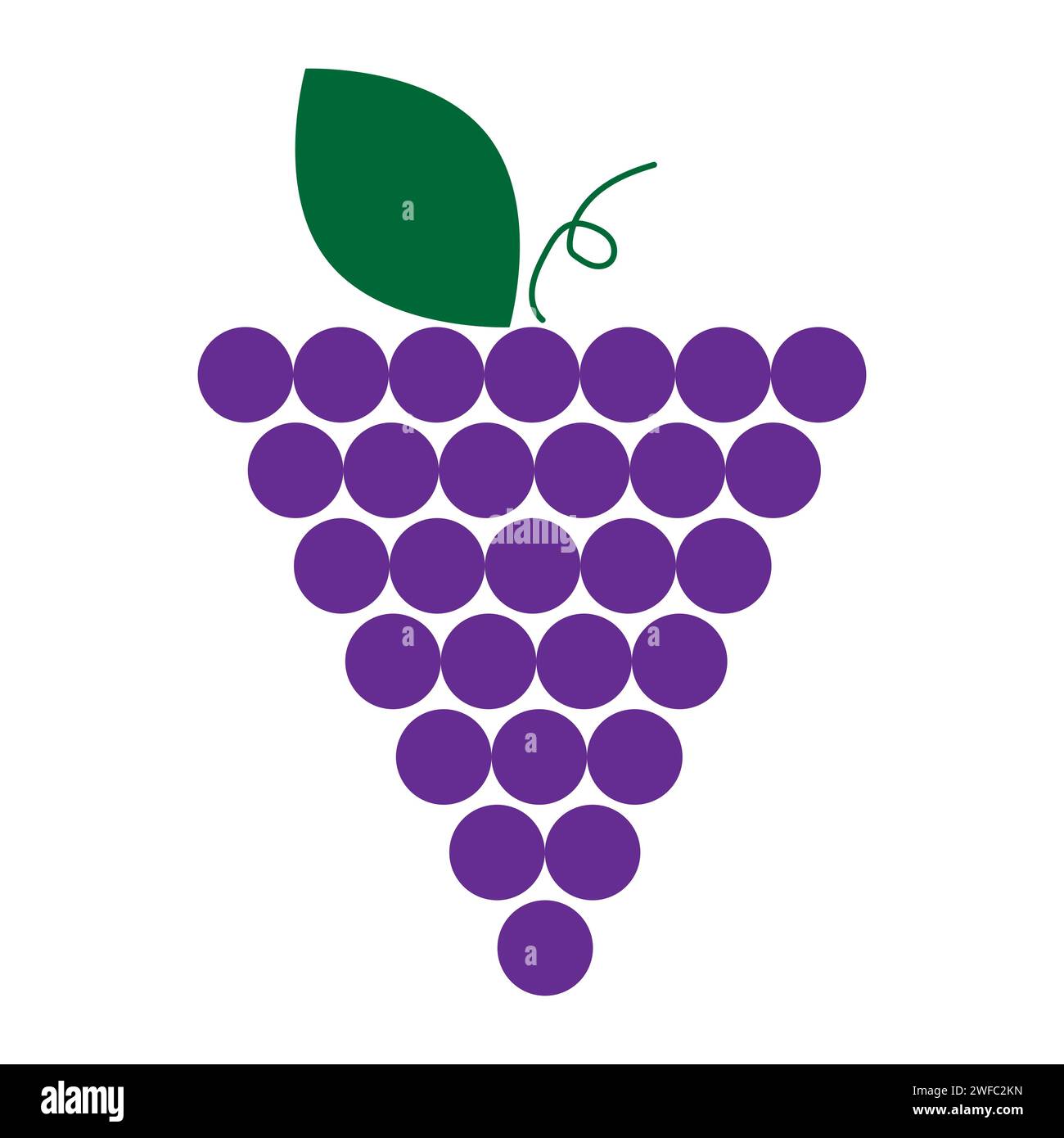 Icône de raisin violet. Formes rondes. Style minimaliste. Logo fruit. Symbole de la vigne. Conception plate. Illustration vectorielle. Image de stock. SPE 10. Illustration de Vecteur