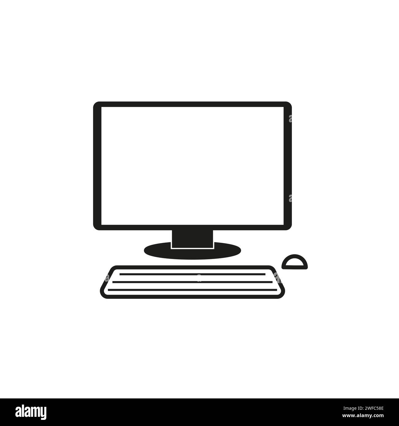 icône du clavier et de la souris du moniteur. Symbole pc plat. Illustration vectorielle. Image de stock. SPE 10. Illustration de Vecteur