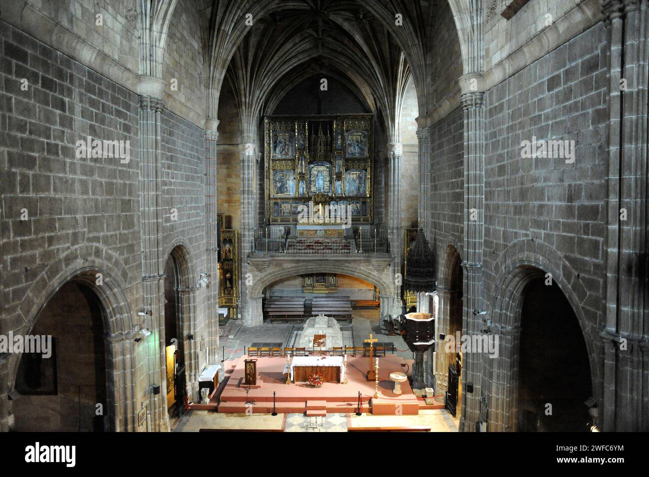 Real Monasterio de Santo Tomas intérieur, gothique 15e siècle. Avila City, Castilla y Leon, Espagne. Banque D'Images