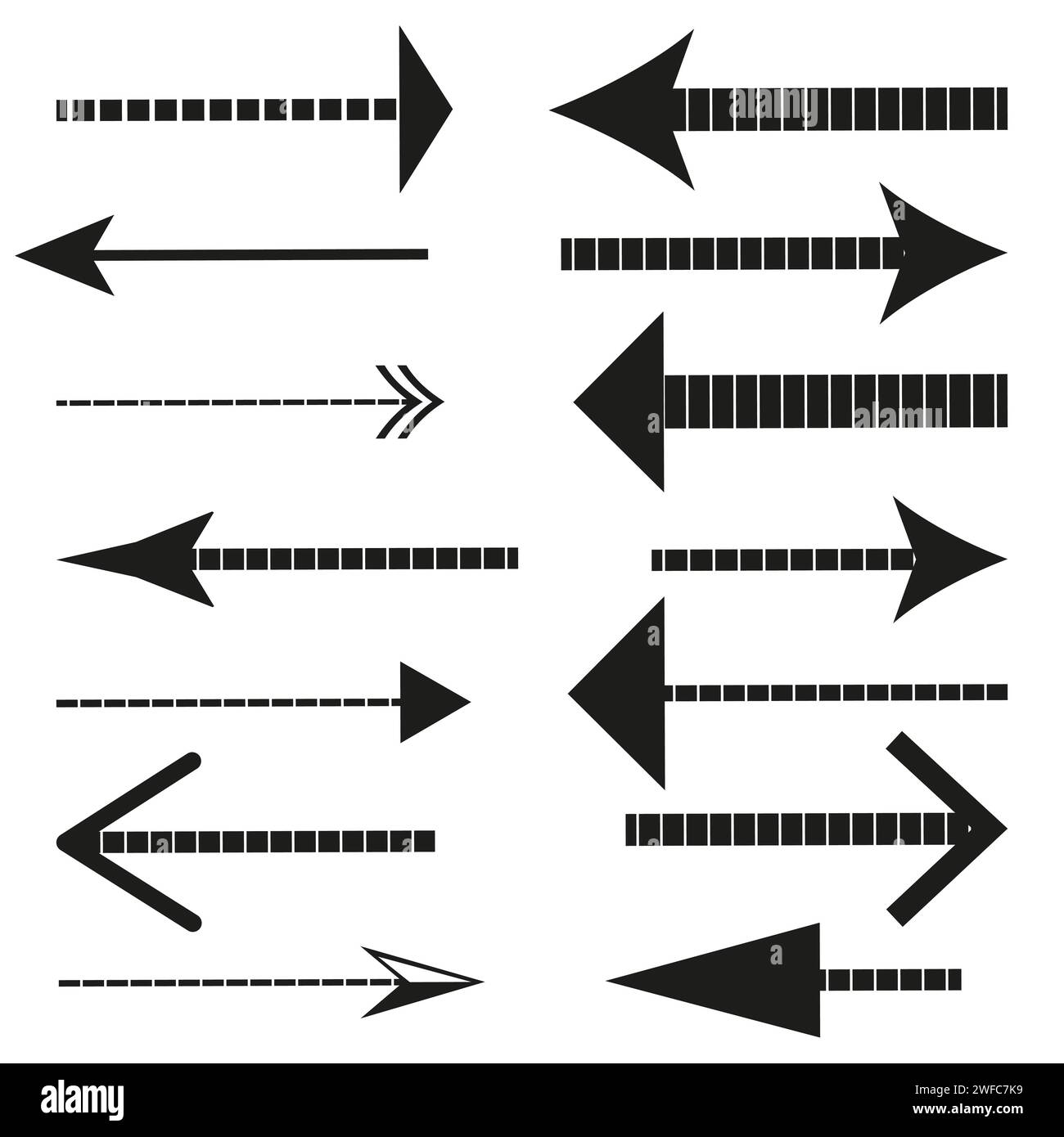 flèches droites définies. Icône pour le design décoratif. Application Internet. Illustration vectorielle. image de stock. SPE 10. Illustration de Vecteur